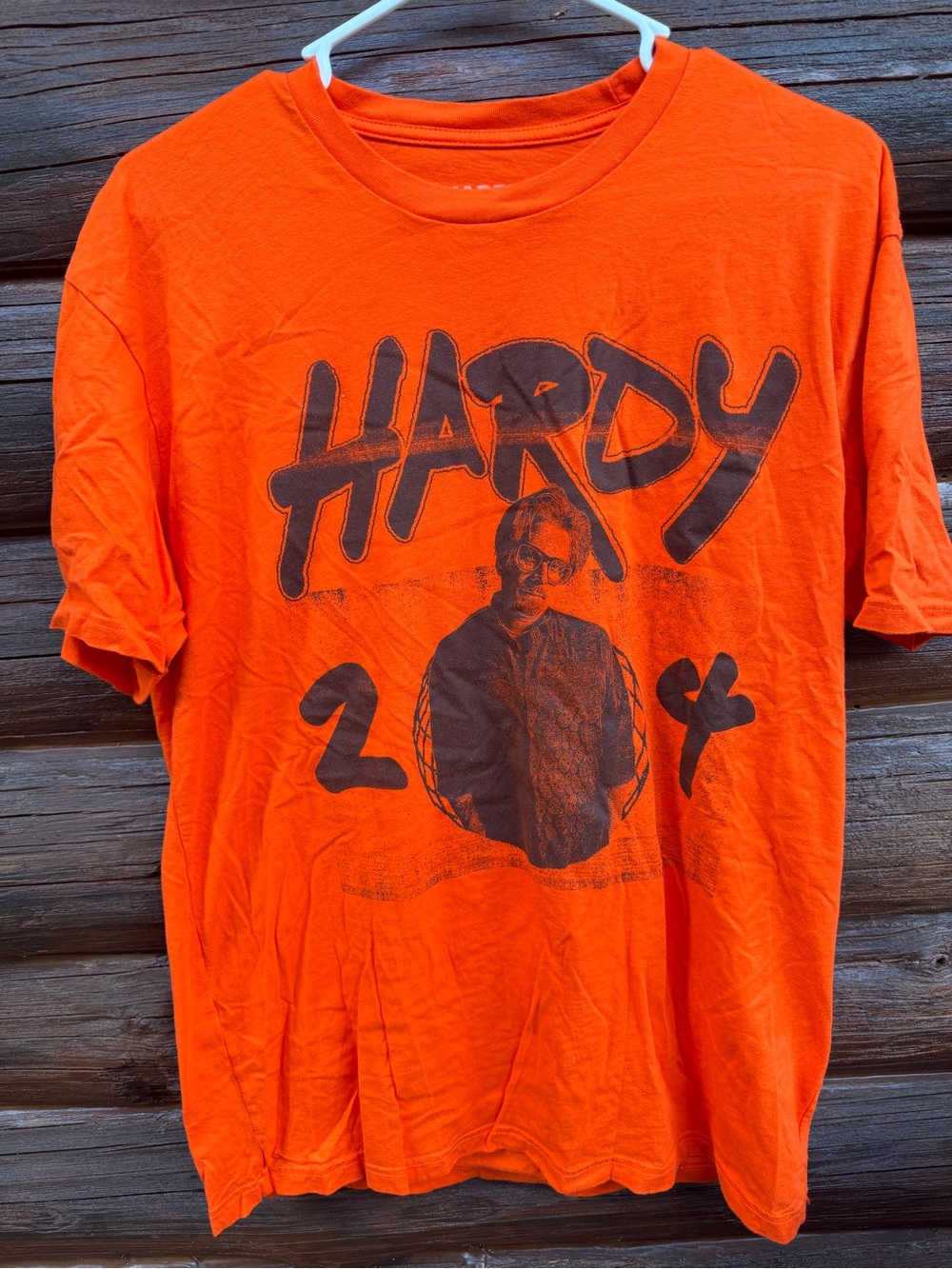 Hardy 2024 Tour Shirt Men Size Large Orange Graphic Tee Country Rock Singer
